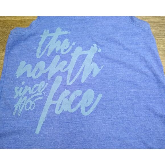 The North Face Womens Tank Top Small Blue Classic Fit Racer Back Cotton Blend - Picture 2 of 4